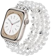 V-MORO Compatible with Apple Watch Band Pearl Series 10/9/8/7 42mm 41mm 40mm 38mm Women Fashion H...