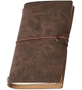 RILIHO Refillable Leather Journal - Genuine Travel Journal Diary With Unlined Pages Inserts and Z...