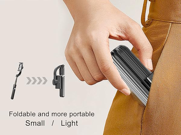 Selfie Stick Head Stabilizer, 360° Swivel Tripod with Wireless Remote, Portable Cell Phone Holder,