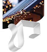Gutter Clips for Hanging Outdoor Lights: 50Pcs Metal White Weatherproof Christmas Light Clips for...