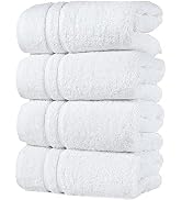 Hammam Linen White Hand Towels 4-Pack -16 x 29 Turkish Cotton Premium Quality Soft and Absorbent ...