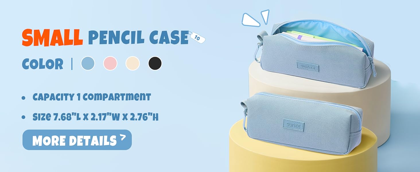 SUNEE Cute Pencil Case, Large Capacity Pencil Pouch Aesthetic Zipper Pencil Bag
