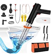 Electric Toilet Plunger, Drain Unclogger Plungers High Pressure Air Drain Blaster with Drain Auge...