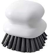 Ergonomic Handle Dish Brush for Cleaning Pots, Pans and Vegetables (White)