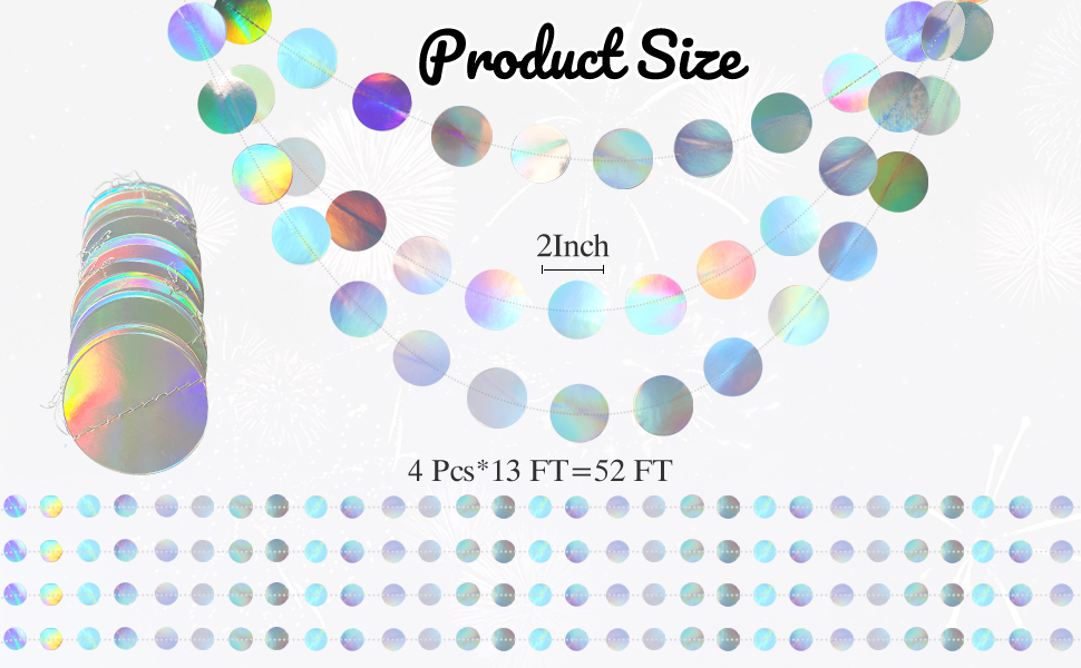 Iridescent Circle Dots Garlands