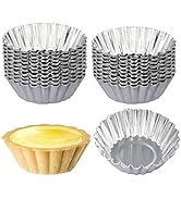 ISKYBOB 20 Pack Egg Tart Pans, 2.4 x 0.8in Mini Metal Cupcake Pans Pie Cookie Muffin Tins Reusabl...