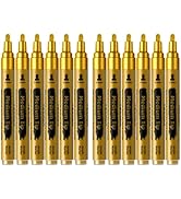TECADA 12 Gold Paint Pens - Permanent Acrylic Paint Markers, Waterproof Quick-drying Water-based ...