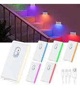 WILLED Stair Lights Indoor, RGB & Warm White Motion Sensor Night Light, Color Changing Motion Sen...