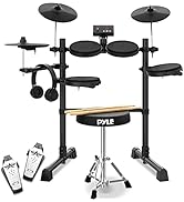 Pyle 8-Piece Electric Drum Set Professional Electronic Drumming Kit Machine w/ MIDI Support, Prel...