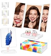 BERTHALESS Makeup Mirror Vanity Mirror with Lights, 1X, 2X, 3X Magnification, 3 Color Lighting,To...