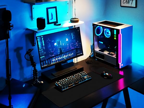 Large Extended Gaming Mouse Pad with Stitched Edges,