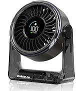 duludulu USB Small Quiet Desk Fan, Turbo Table Fan with Night Light, 6 Speeds Digital Display, 36...