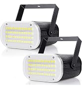 Mini Halloween White LED Strobe Light 2 Pack, Luditek Sound Activated - Flash Speed Adjustable Di...