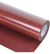 guangyintong Glitter Red Heat Transfer Vinyl Roll for T-Shirts HTV 12”X 8ft Iron on Transfer (J3-...