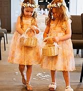 2 Set Wicker Flower Girl Basket