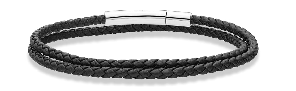 Double Braided Leather Bracelet 3mm