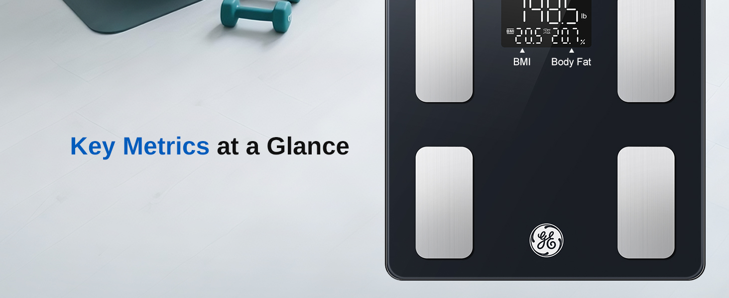 ge smart scale with BMI body fat on-scale display