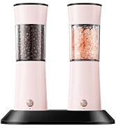 Gravity Electric Salt and Pepper Grinder Set 2-Pack, USB-C Rechargeable with LED Light, Automatic...