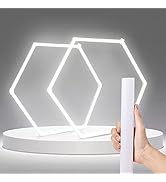 Ultra-Long 70CM 12-Pack Hexagonal LED Garage Light: 210W 21600 Lumens Car Detailing Shop Light, D...