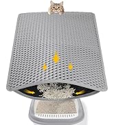 Double Layer Cat Litter Mat, 24x15 Inch Waterproof Litters Box Mat, Non-Slip Cat Mat for Litter Box