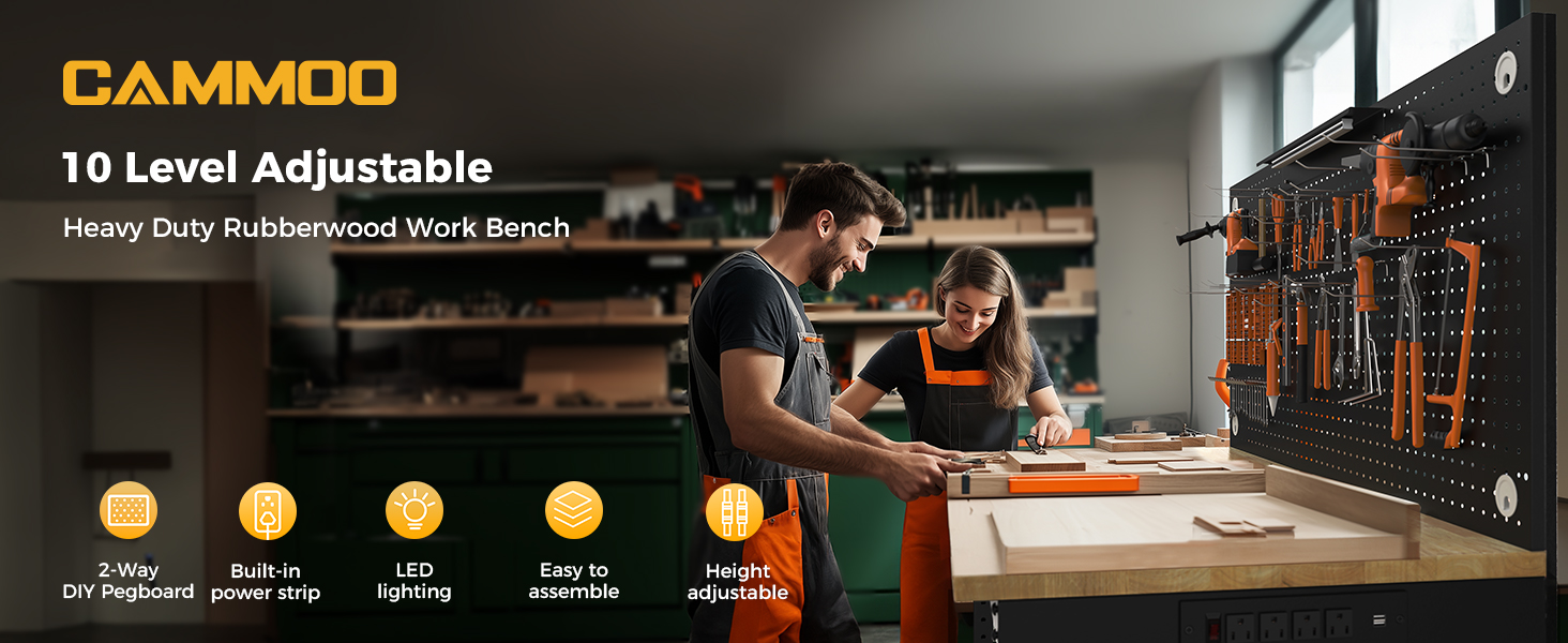 48-Inch Work Bench Adjustable Height