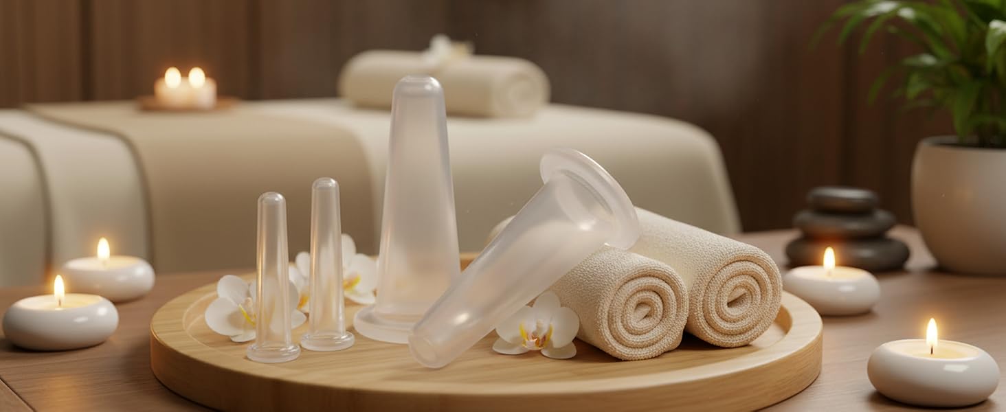 Silicone Massage Cupping Set for Face, Neck, and Body