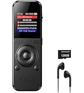 128GB Digital Voice Recorder with Playback Voice Activated Recorder with Noise Reduction A-B Repe...