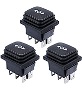 mxuteuk 3pcs Waterproof Momentary Rocker Switch (ON)/Off/(ON), DC 12V 10A Toggle Power Button 3 P...