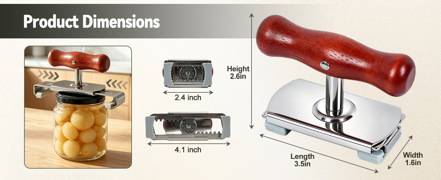 Wood-Handle Stainless Steel Jar Opener