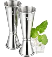 Etens Japanese Jigger Set for Bartending 2 Pack - 1 oz 2 oz Cocktail Graduated Jigger | Easy Read...