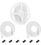 VIPMOON 3 Pack 3M 9.9Ft LED Extension Cable 4pin RGB Light Strip Connector Female Plug to RGB for...