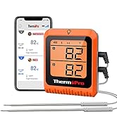 ThermoPro Wireless Meat Thermometer of 650FT for Smoker Oven, Bluetooth Grill Thermometer with Du...