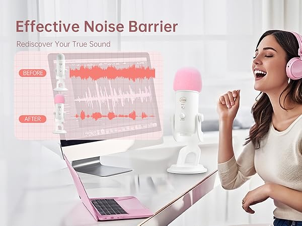 Pop Filter for Blue Yeti Microphones,to limit noise making for a clear, crisp sound quality