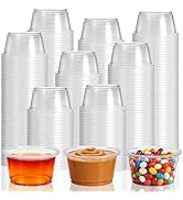 GGOLDMER 500 Count 2oz Plastic Portion Cups No Lids, Mini Condiment Containers Disposable Plastic...
