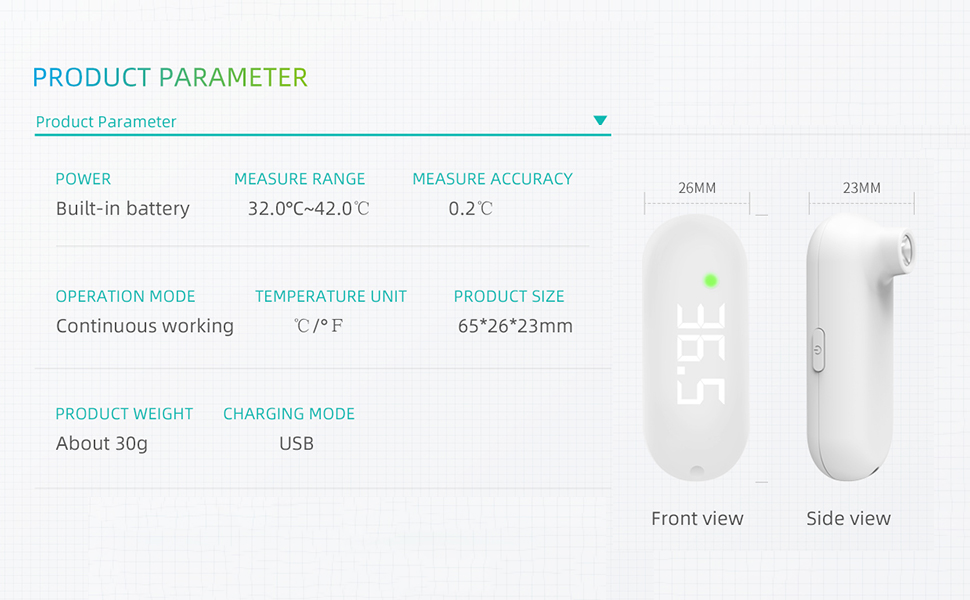 Rechargeable Infrared Forehead Thermometer
