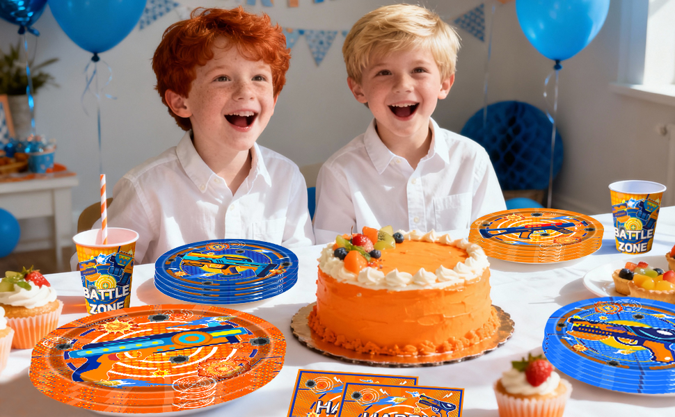 dart war birthday tableware set
