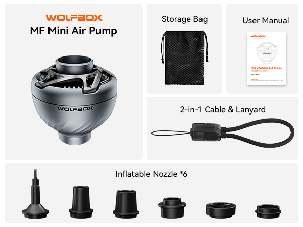 WOLFBOX MegaFlow Mini Air Pump for Inflatables