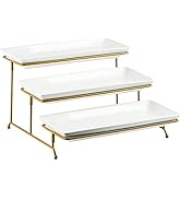 YHOSSEUN Large Tiered Serving Stand with Platters 3 Tier Serving Stand Serving Tray for Dessert S...