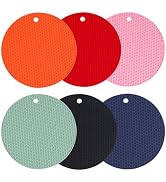 AICMEI Silicone Trivet Mats, 6 Packs Multipurpose Non Slip Heat Resistant Pot Holder,Heat Resista...