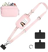 OIAWH Clip and Go Strap for Phone with Wallet Crossbody, Adjustable & Detachable Phone Lanyard wi...