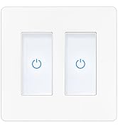 Milfra Touch Smart Switch 2 Gang, Smart Light Switch, Smart WiFi Light Switches, Smart Switch Com...