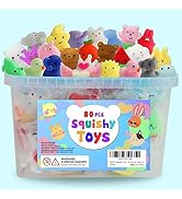 80Pcs Party Favors for Kids 4-8, Kawaii Squishies Mochi Squishy Toy Bulk Fidget Sensory Toys Birt...