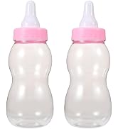 Housoutil 2Pcs Large Baby Bottle Piggy Bank, 11 Inch Big Clear Plastic Baby Bottle Bank, Huge Coi...