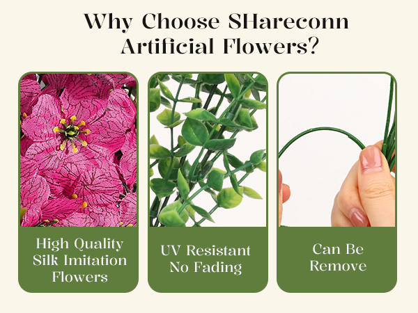 artificial flowers for outdoors