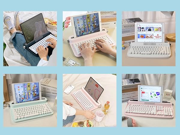 YUNZII ACTTO B303 Wireless Typewriter Keyboard, Retro Bluetooth Aesthetic Keyboard