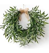 Leftover Olive Wreath for Front Door,22'' All Season Farmhouse Green Wreath | Heart Olive Branch ...