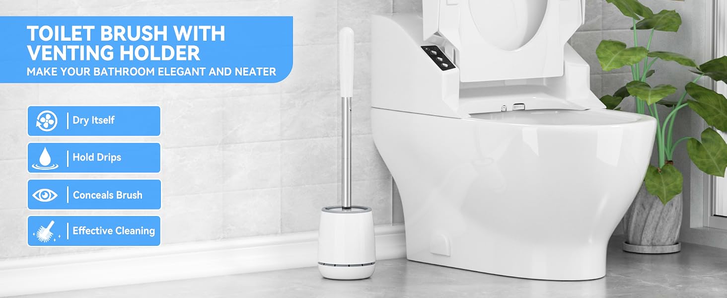 Toilet brush and holder set