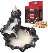 SOUL STICKS Handmade Ceramic Backflow Incense Burner with Cascading Waterfall Effect Zen Decor fo...