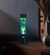 blue and yellow lava lamp