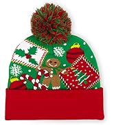 Phaiy Christmas Festival Funny Knit Beanie Cuffed ?Plain Knited Hat Holiday Warm Snow Caps Funny ...